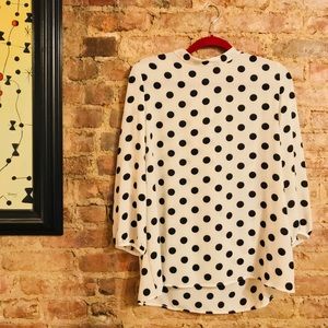 Modcloth polka dot blouse sz L
